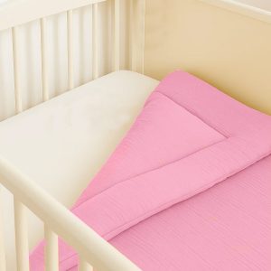 heySimeon I Bio-Baumwoll-Steppdecke Rosa 70×120cm