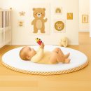heySimeon Activity Matte – Bio-Baumwolle Baby Spielmatte | Weiche Krabbeldecke | Ø 115 cm