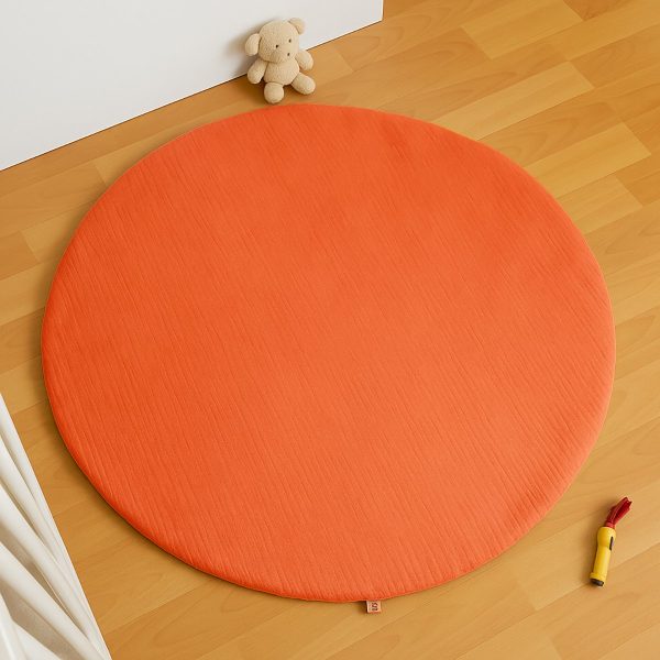 heySimeon Activity Matte – Bio-Baumwolle Baby Spielmatte | Weiche Krabbeldecke | Ø 115 cm – Bild 6
