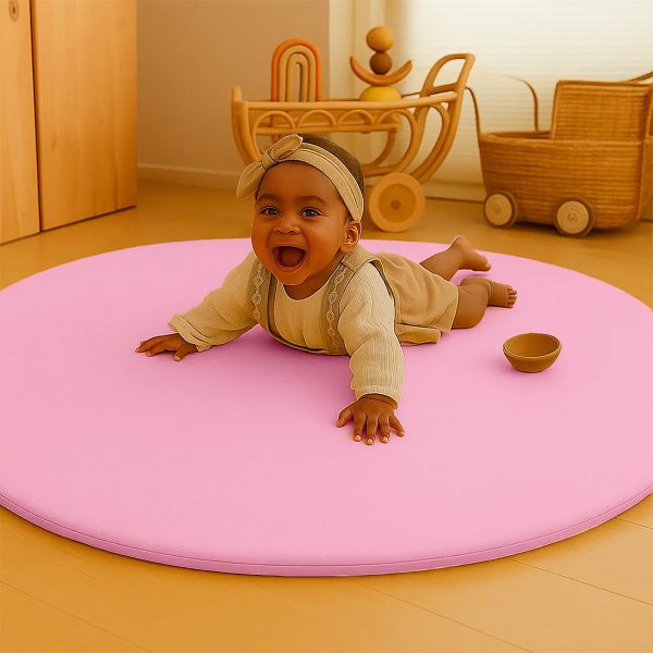 heySimeon Activity Matte – Bio-Baumwolle Baby Spielmatte | Weiche Krabbeldecke | Ø 115 cm – Bild 5