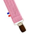 Schnullerclip aus Bio-Baumwolle Teddy Pink
