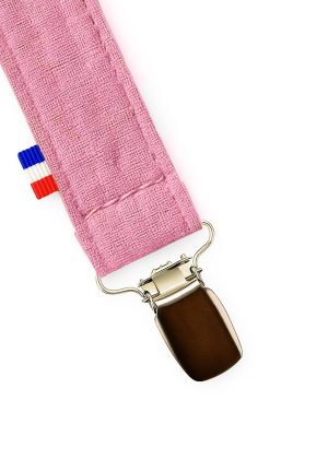 Schnullerclip aus Bio-Baumwolle Teddy Pink