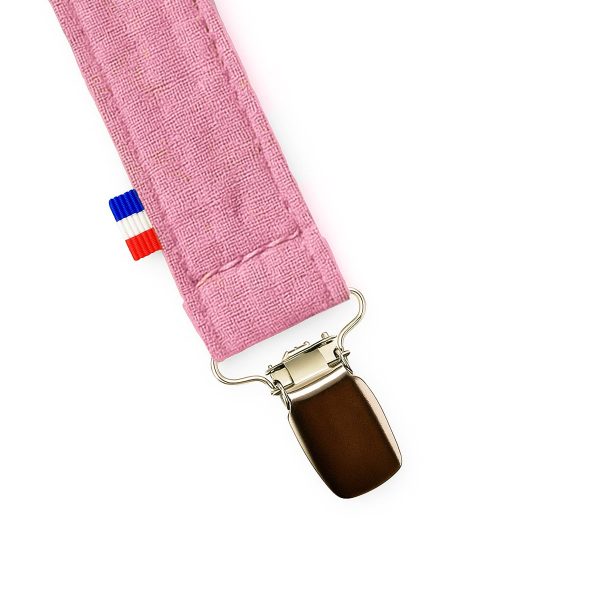Schnullerclip aus Bio-Baumwolle Teddy Pink