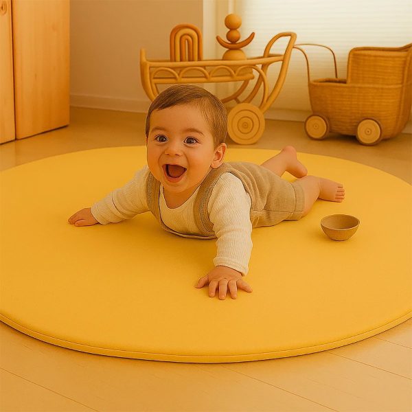 heySimeon Activity Matte – Bio-Baumwolle Baby Spielmatte | Weiche Krabbeldecke | Ø 115 cm – Bild 5