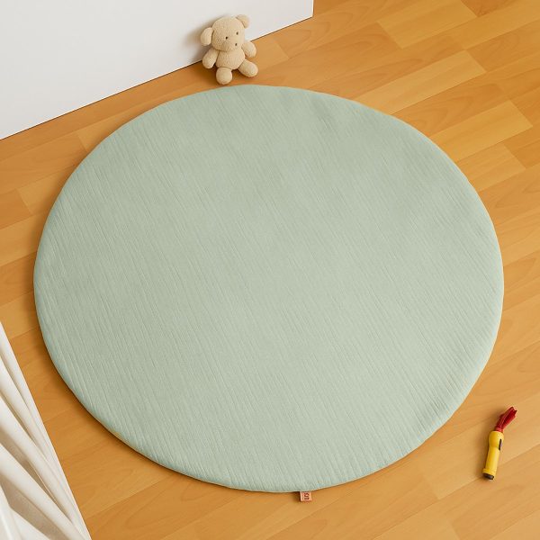 heySimeon Activity Matte – Bio-Baumwolle Baby Spielmatte | Weiche Krabbeldecke | Ø 115 cm – Bild 6