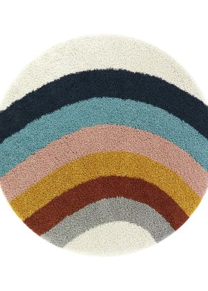 Dicker und bequemer runder Kinderteppich COLORS