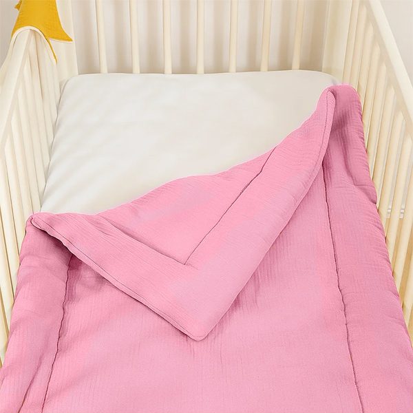 Steppdecke aus Bio-Baumwolle, Rosa – Bild 4
