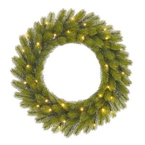 heySimeon | Nigata Weihnachtskranz mit LED-Beleuchtung – Grün Ø60 cm