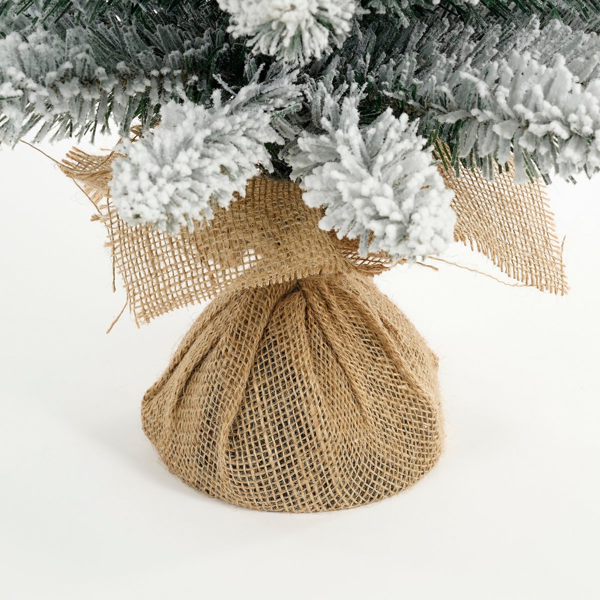 heySimeon | Schmaler künstlicher Weihnachtsbaum Gerlos aus Jute – Grün gefrostet H90 cm – Bild 4