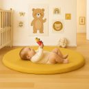heySimeon Activity Matte – Bio-Baumwolle Baby Spielmatte | Weiche Krabbeldecke | Ø 115 cm