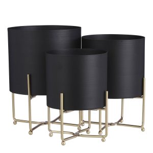 Pflanzentopf Set | Metall 3er-Set Ø24 cm | Mica Decorations