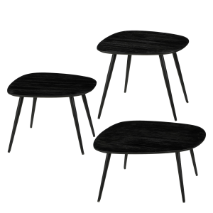 Beistelltisch Jailey | 3er-Set | Holz & Metall, H34 cm | modern & elegant | Mica Decorations