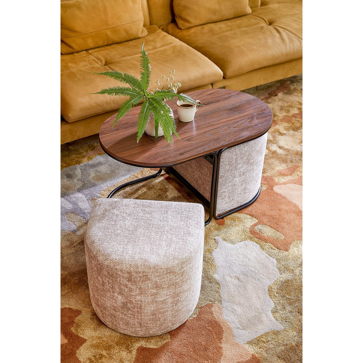 Designer Couchtisch mit Poufs | 3-teilig | H41 cm | by Mica Decorations – Bild 2