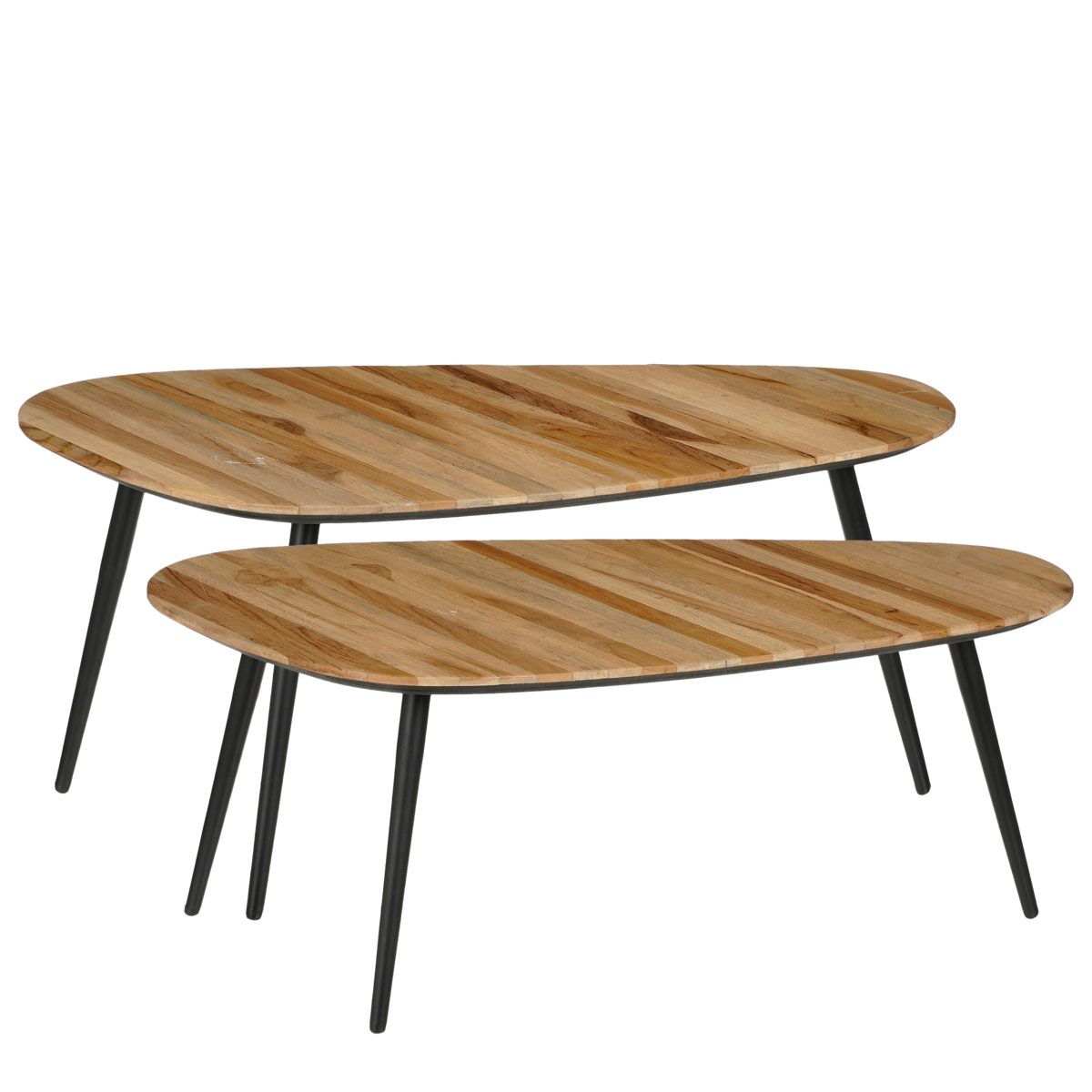 Beistelltisch Jailey | 2er-Set | Holz & Metall, H39 cm | modern & elegant | Mica Decorations