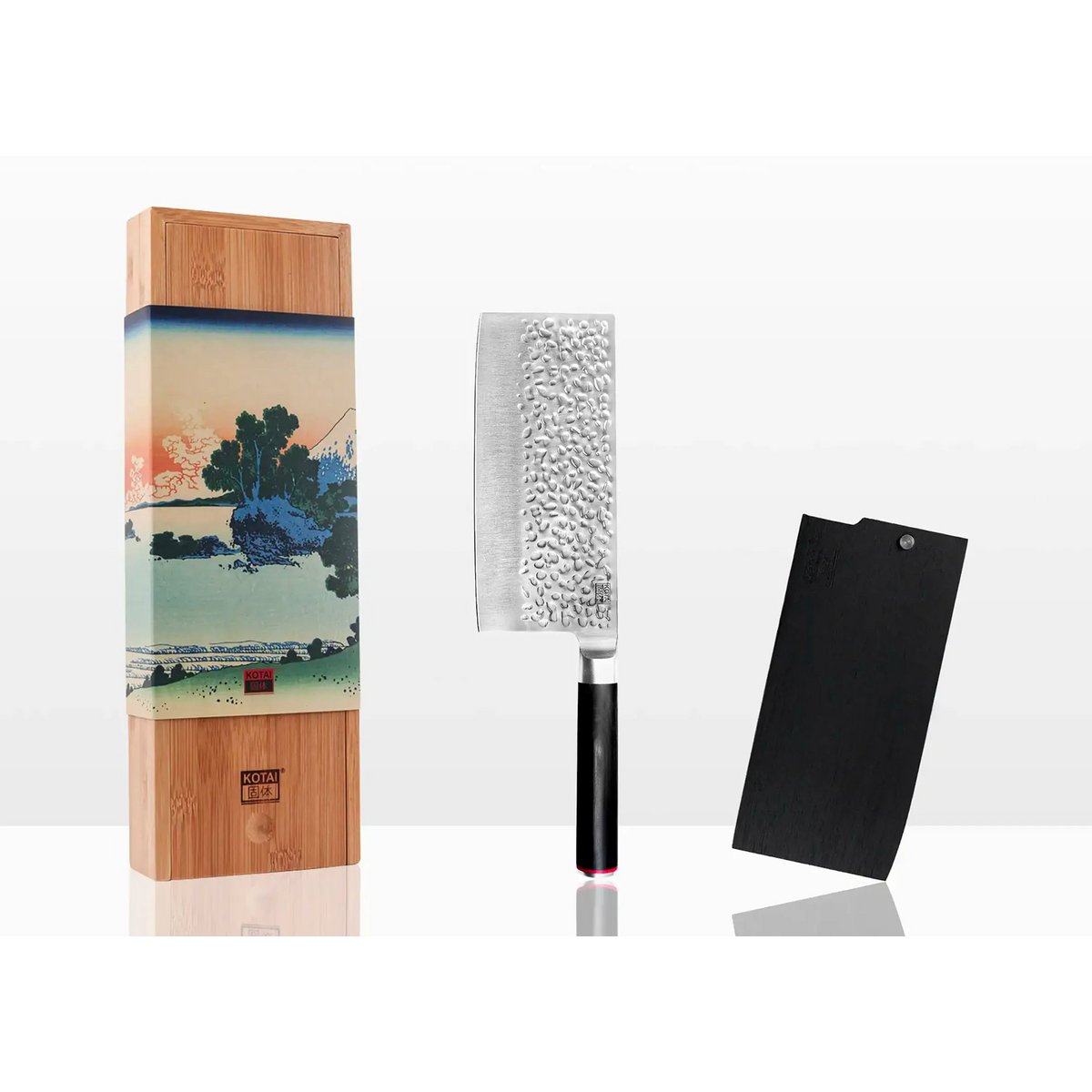 Messer - Cleaver mit Bambus-Saya und Bambusbox - 190-mm-Klinge