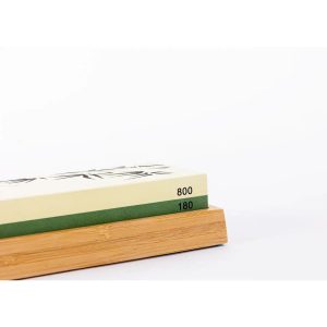 Küchenzubehör – KOTAI Schleifset mit doppelseitigem Schleifstein mit 400/1000er Körnung, rutschfester Bambusbasis, Abflachungsstein und 15-Grad-Winkelführung