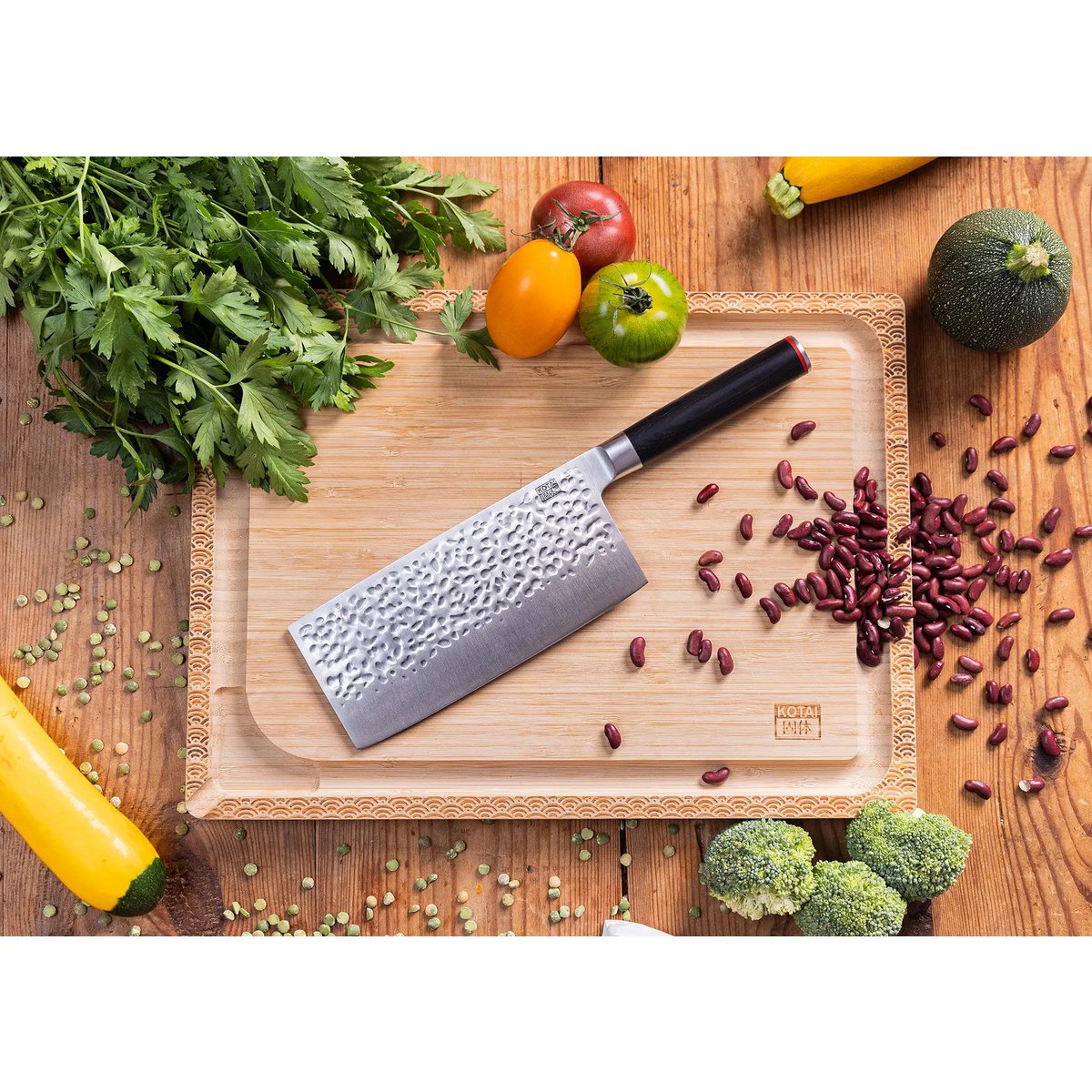 Messer - Cleaver mit Bambus-Saya und Bambusbox - 190-mm-Klinge – Bild 2