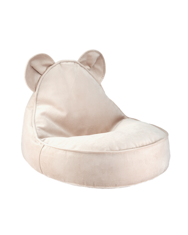 Kinder Sitzsack Indoor Bär Samt | Beige | Wigiwama