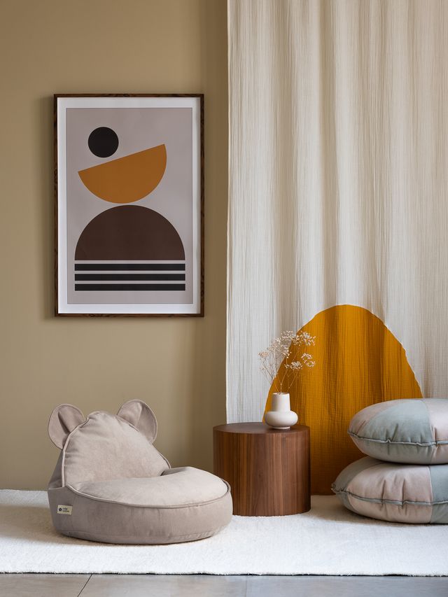 Kinder Sitzsack Indoor Bär Samt | Beige | Wigiwama – Bild 6