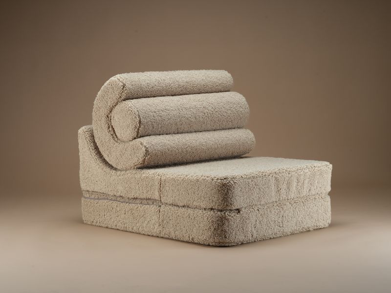 Kinder Sessel Bett Indoor Teddy | Beige | Wigiwama – Bild 12