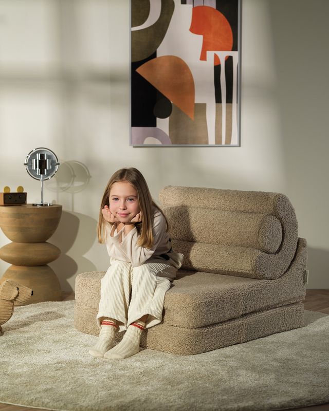 Kinder Sessel Bett Indoor Teddy | Beige | Wigiwama – Bild 15