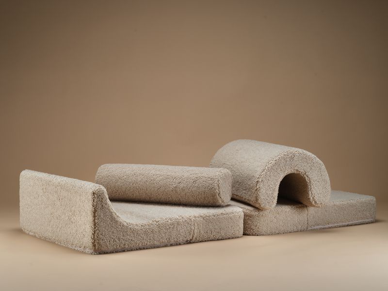 Kinder Sessel Bett Indoor Teddy | Beige | Wigiwama – Bild 3