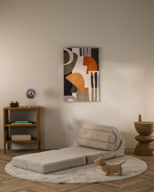 Kinder Sessel Bett Indoor Teddy | Beige | Wigiwama – Bild 9