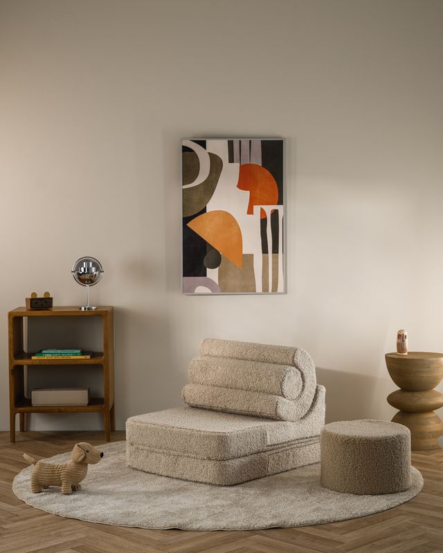 Kinder Sessel Bett Indoor Teddy | Beige | Wigiwama – Bild 10