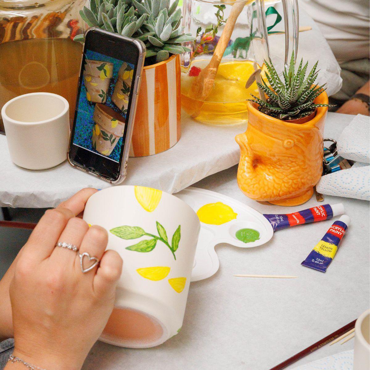 4-tlg. D.I.Y Kreativ Malset | mit Topf Ø9 cm | Grün | by Kolibri – Bild 6