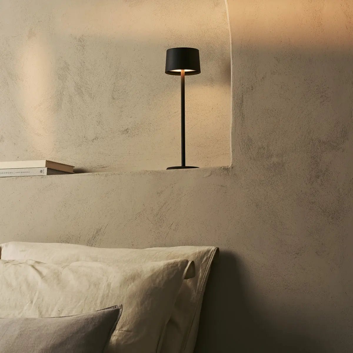 David Mokkabraun Wiederaufladbare Tischlampe 2 in 1 mit einstellbarer Höhe | Dimmbar und kabellos – Bild 5