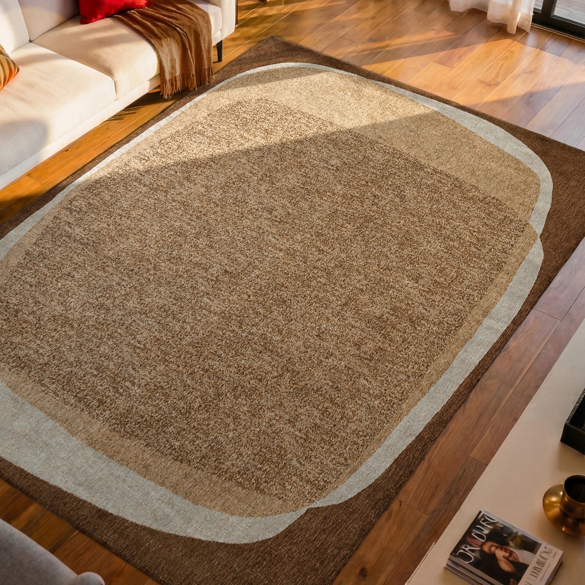 Wohnzimmer Teppich | Modern, Weich, Strapazierfähig & Pflegeleicht – Bild 2