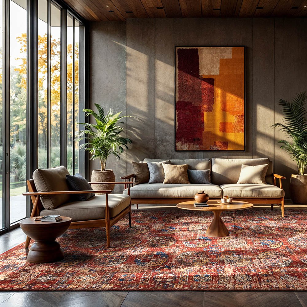 Wohnzimmer Teppich Kurzflor | Weich, Strapazierfähig & Pflegeleicht – Bild 2